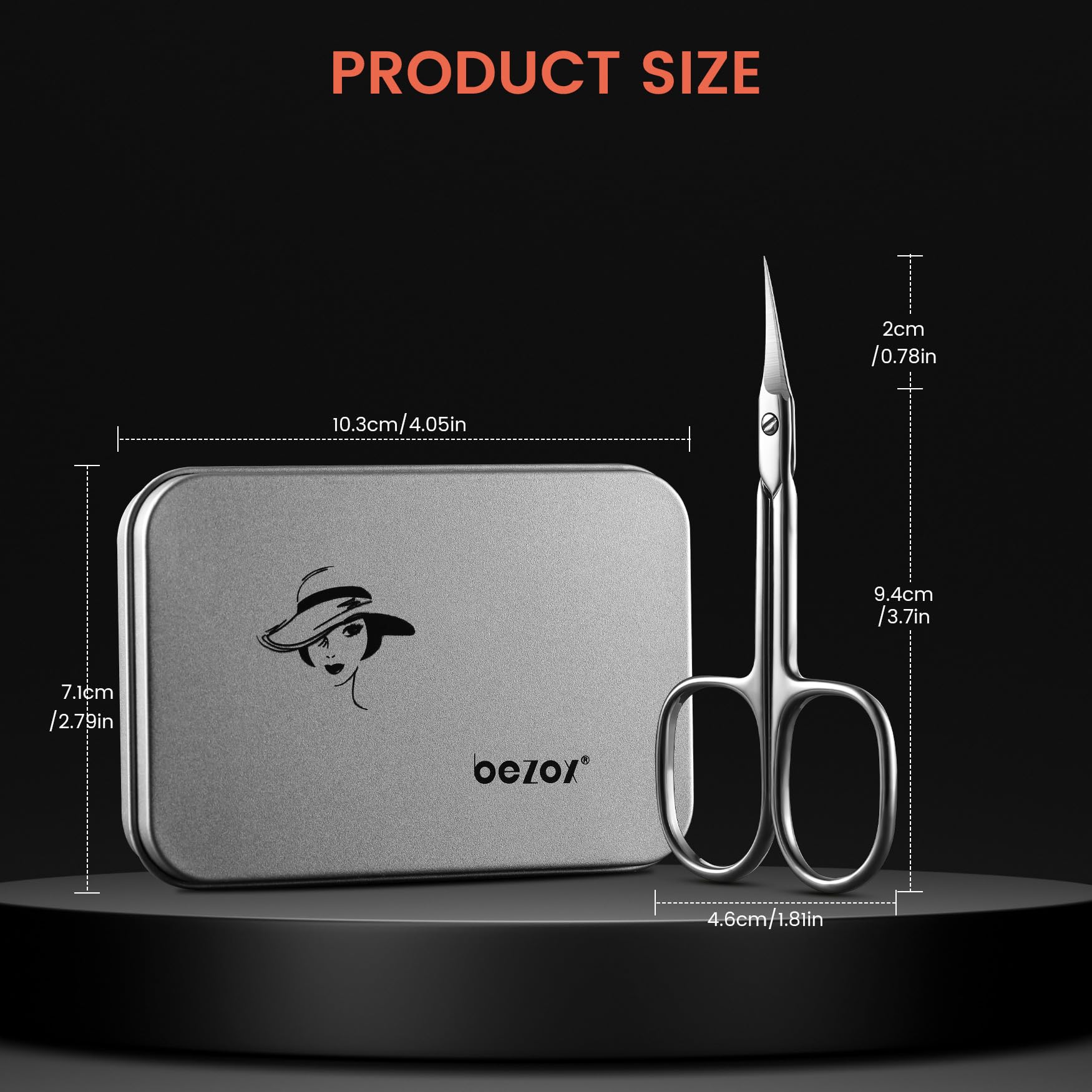 BEZOX cuticle trimmer with stainless steel blade for clean, long-lasting results.
