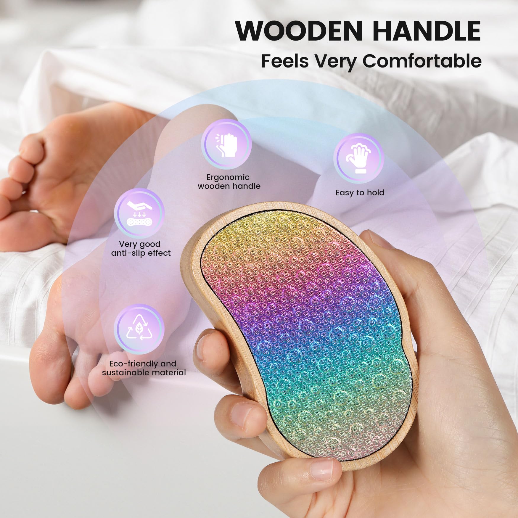 BEZOX foot file used on wet feet for gentle exfoliation