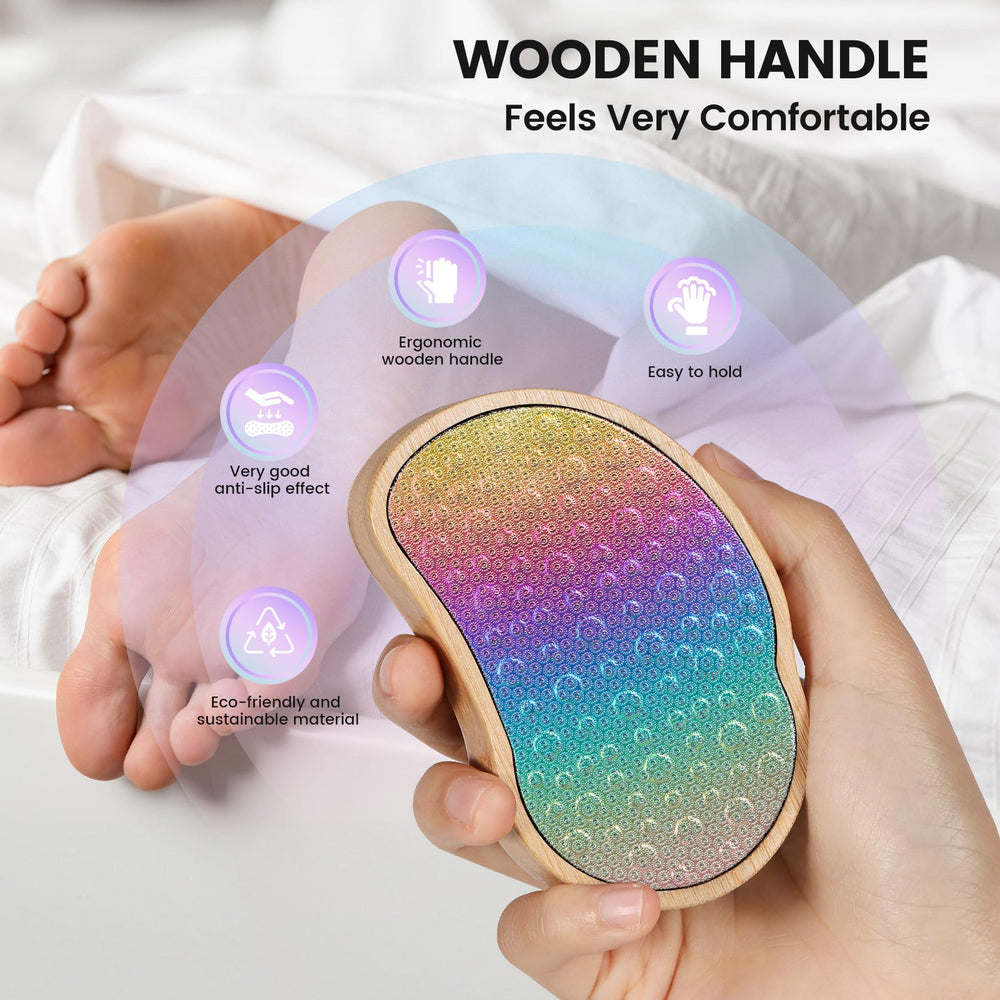 BEZOX foot file used on wet feet for gentle exfoliation