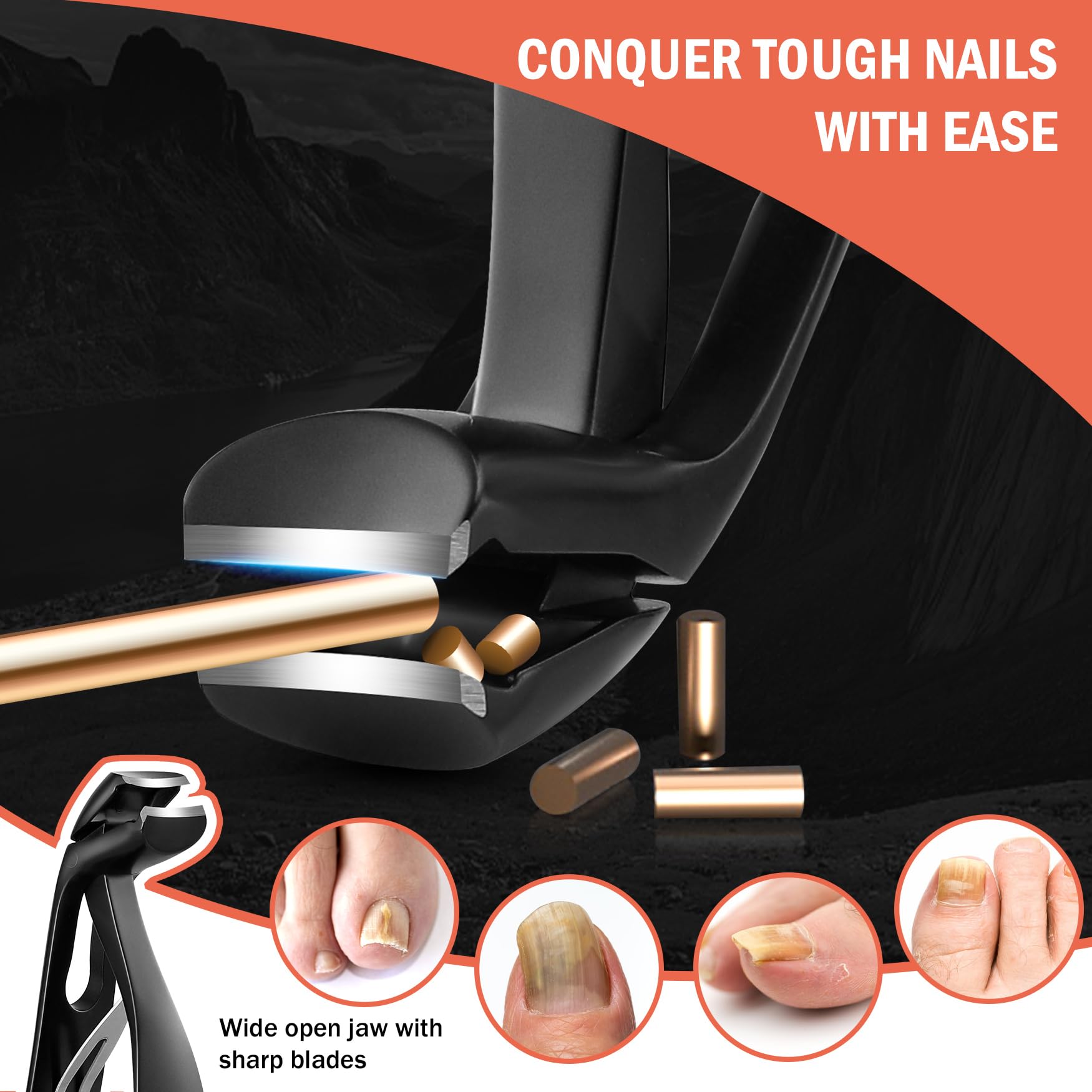 BEZOX ergonomic grip nail clipper stays secure in hand during use.