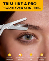 BEZOX eyebrow trimmer close view highlights precision cut for clean lines.