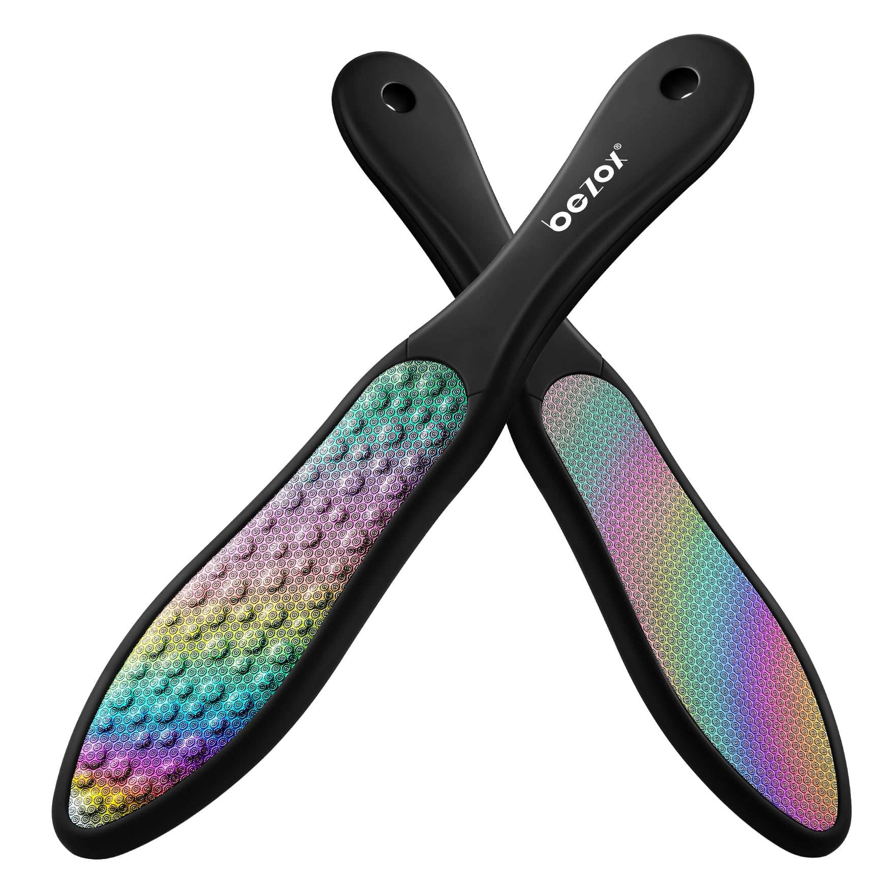 BEZOX dual-sided foot file with rainbow finish for easy callus removal