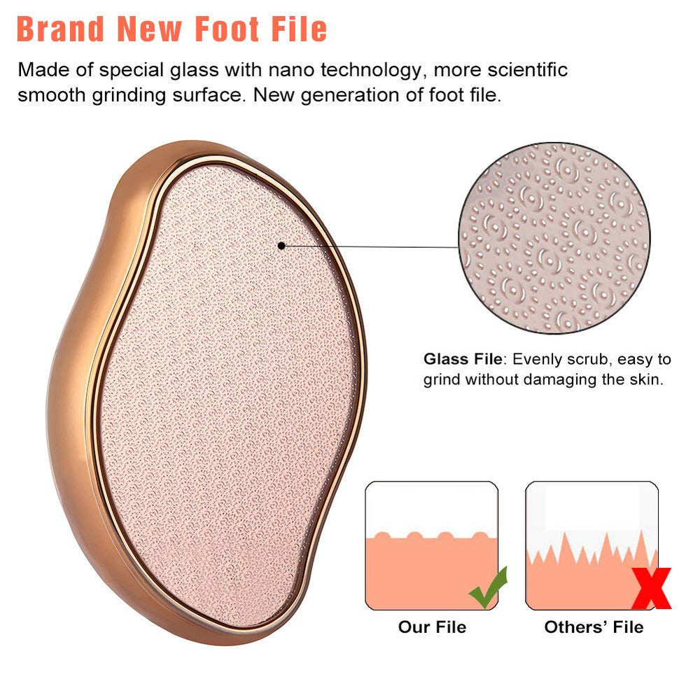 BEZOX nano-etched glass foot file delivers precise, gentle callus removal