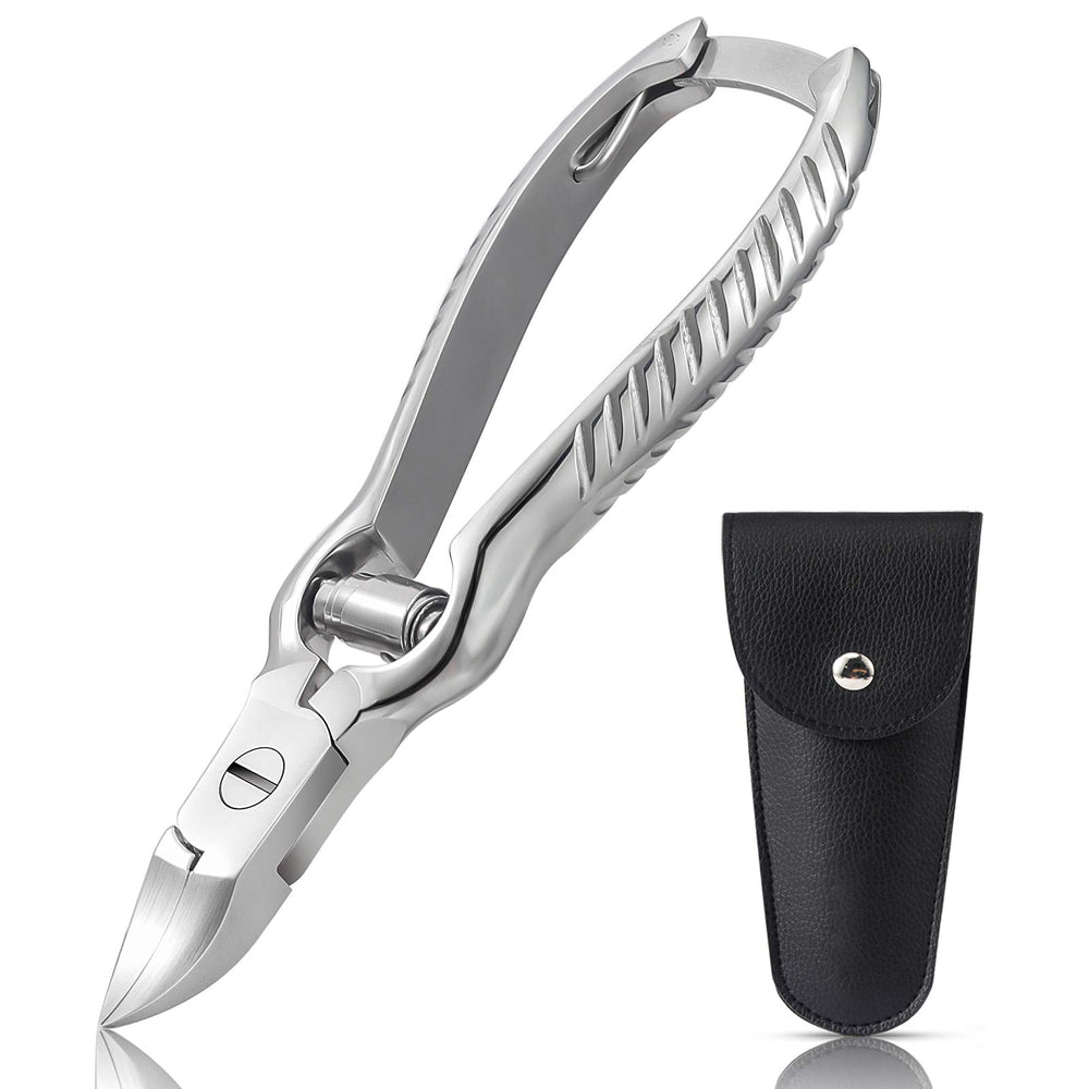 BEZOX heavy-duty podiatrist toenail clippers with silver body for thick nails and precise cuts.