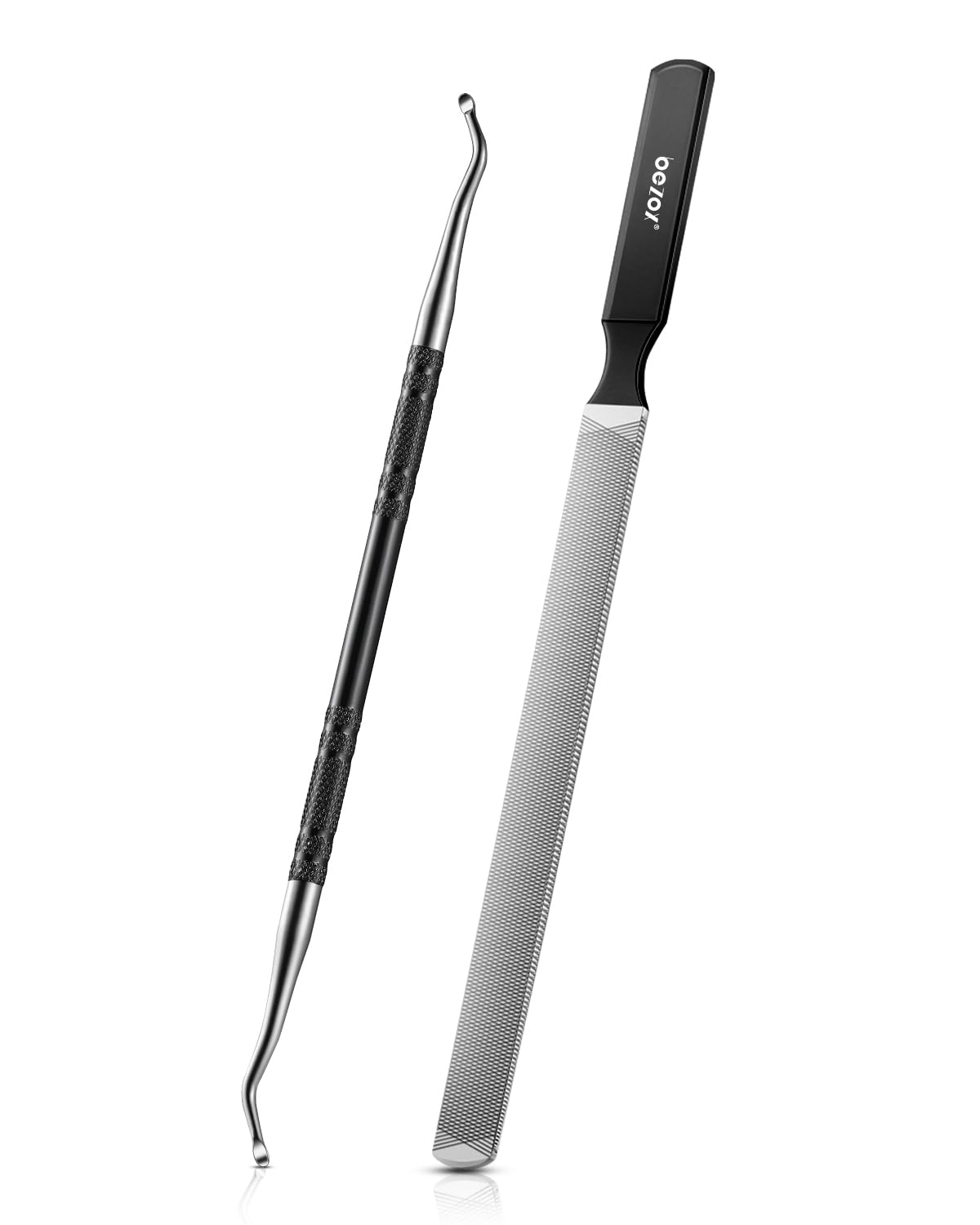 BEZOX long metal nail file smooths thick nails for a precise finish.