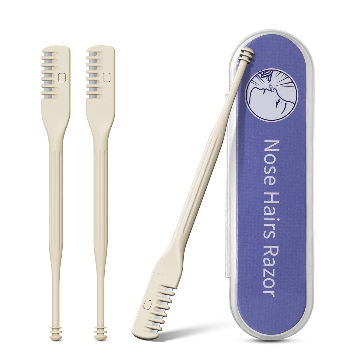 Bezox manual nose hair trimmer pack-3 case for travel grooming.