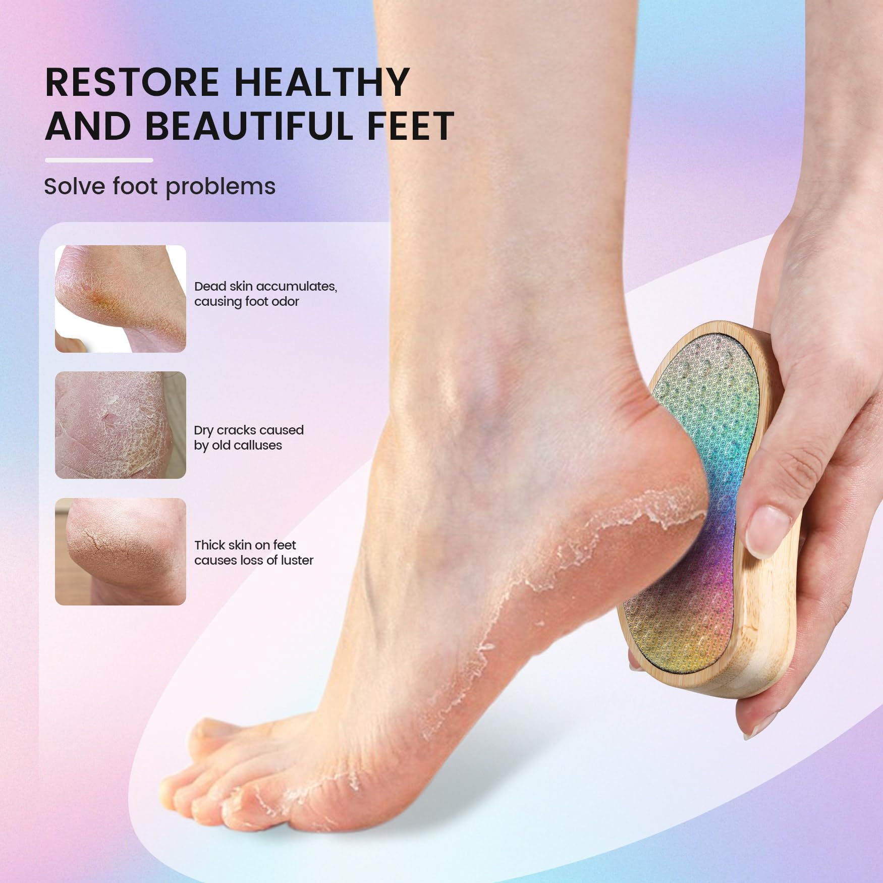 BEZOX metal foot file removing rough calluses on dry feet