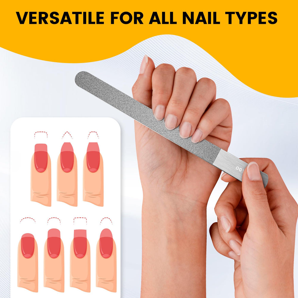 BEZOX metal nail file kit wide-surface file for quick shaping and smoothing.