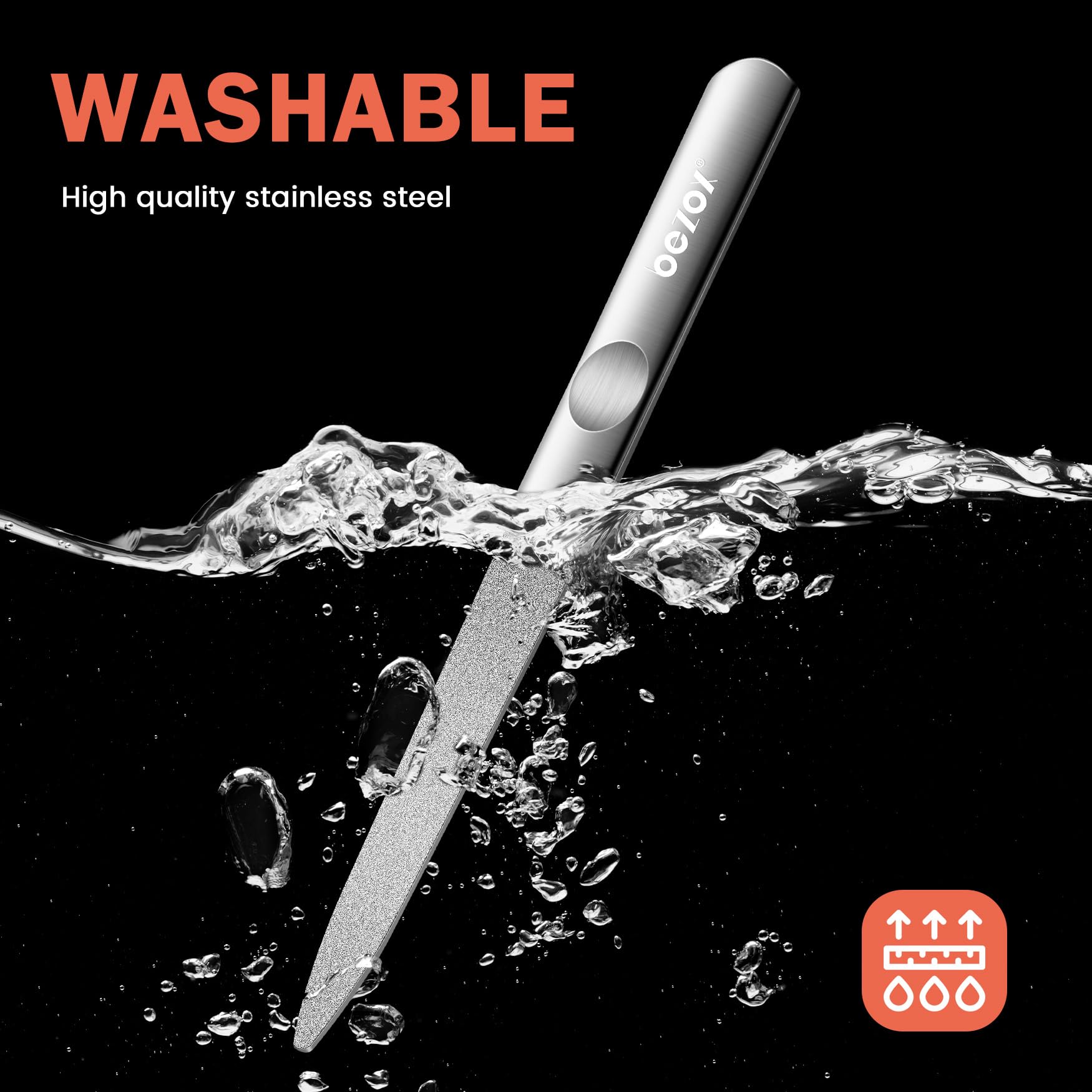 BEZOX nail file set handles thick nails for precise shaping.