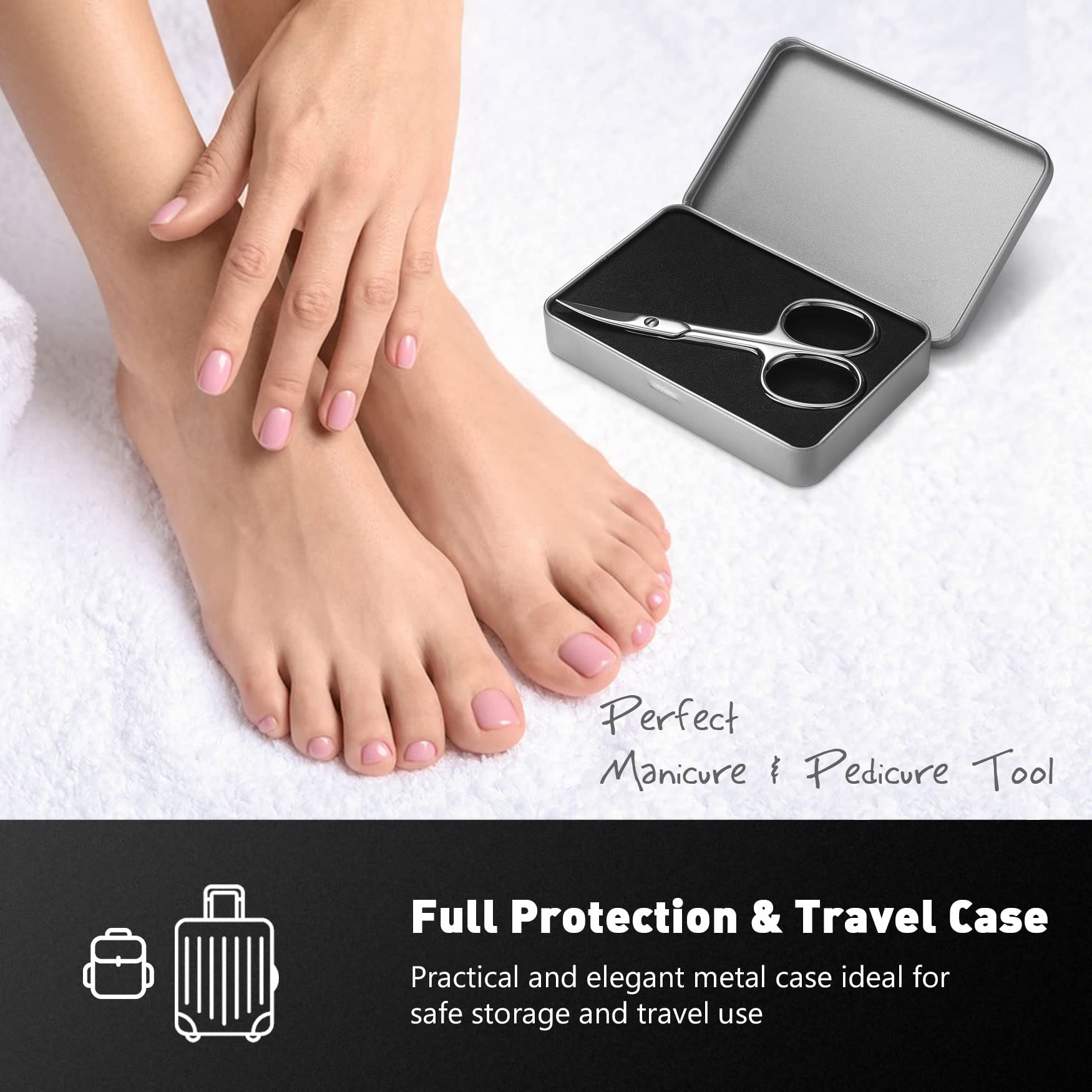 BEZOX curved edge trims nails and cuticles smoothly