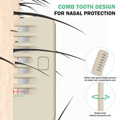 Bezox nose hair trimmer guarded comb protects nasal tissue during trimming.