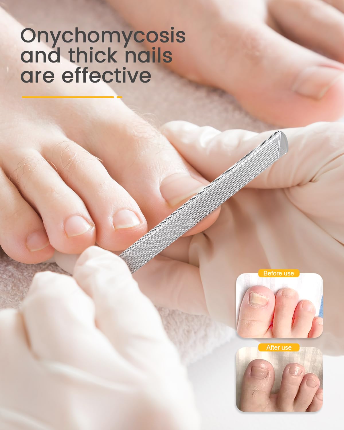 BEZOX stainless steel nail file shows durable, rust-resistant construction.