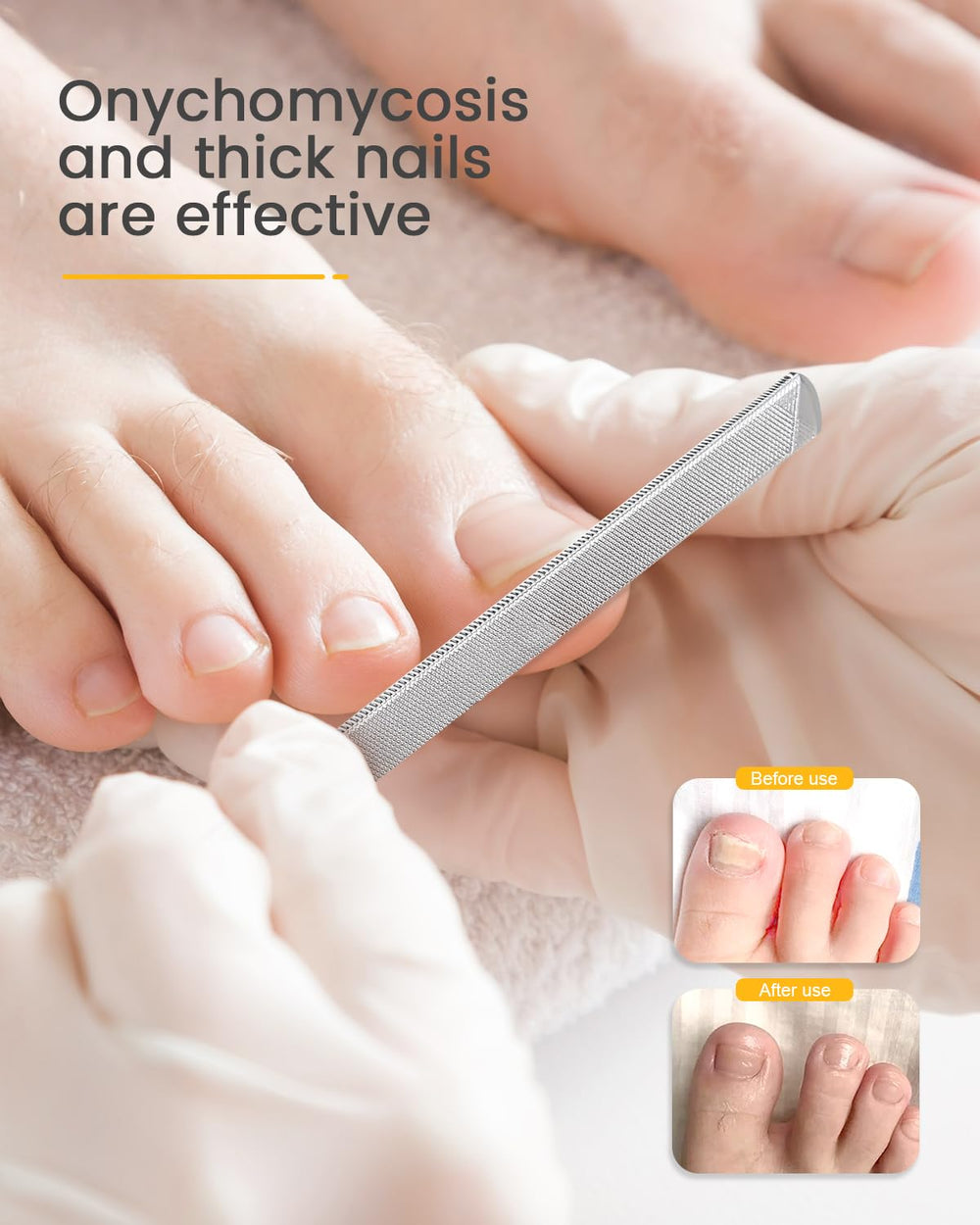 BEZOX stainless steel nail file shows durable, rust-resistant construction.