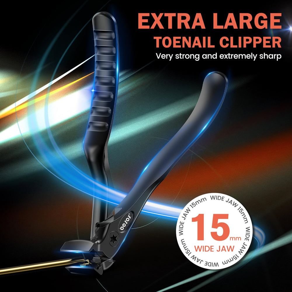 BEZOX thick-nails clippers with a wide 15mm jaw handle tough nails.