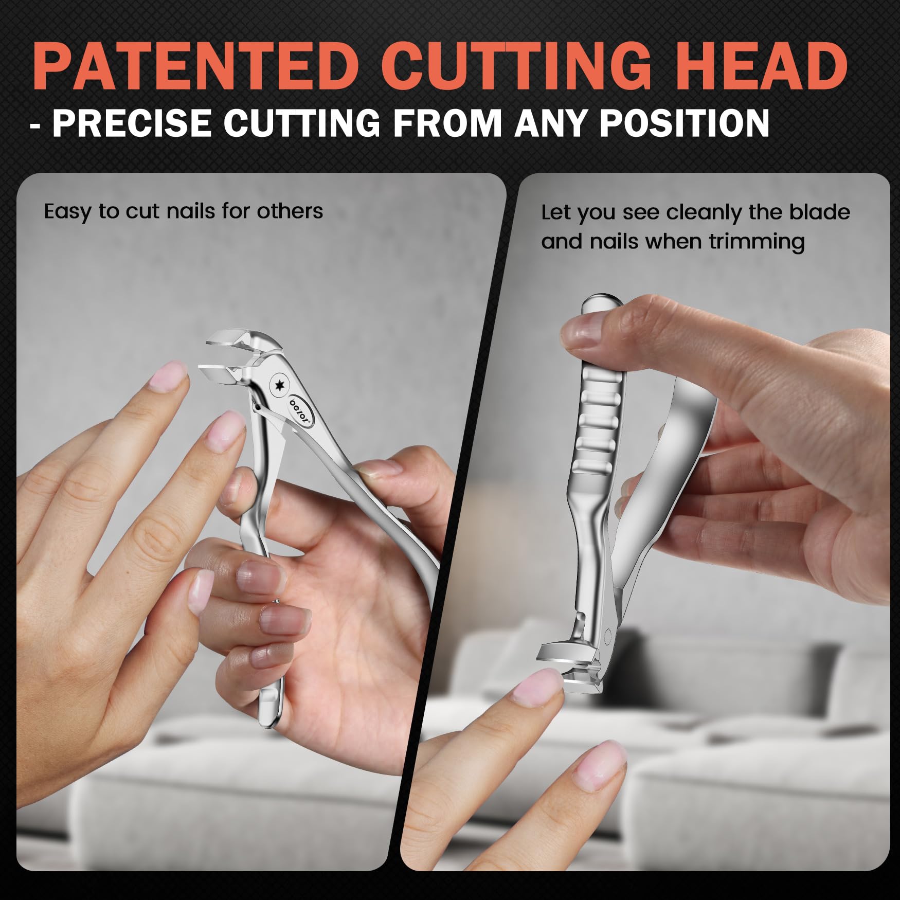 BEZOX anti-slip textured grip ensures controlled trimming.