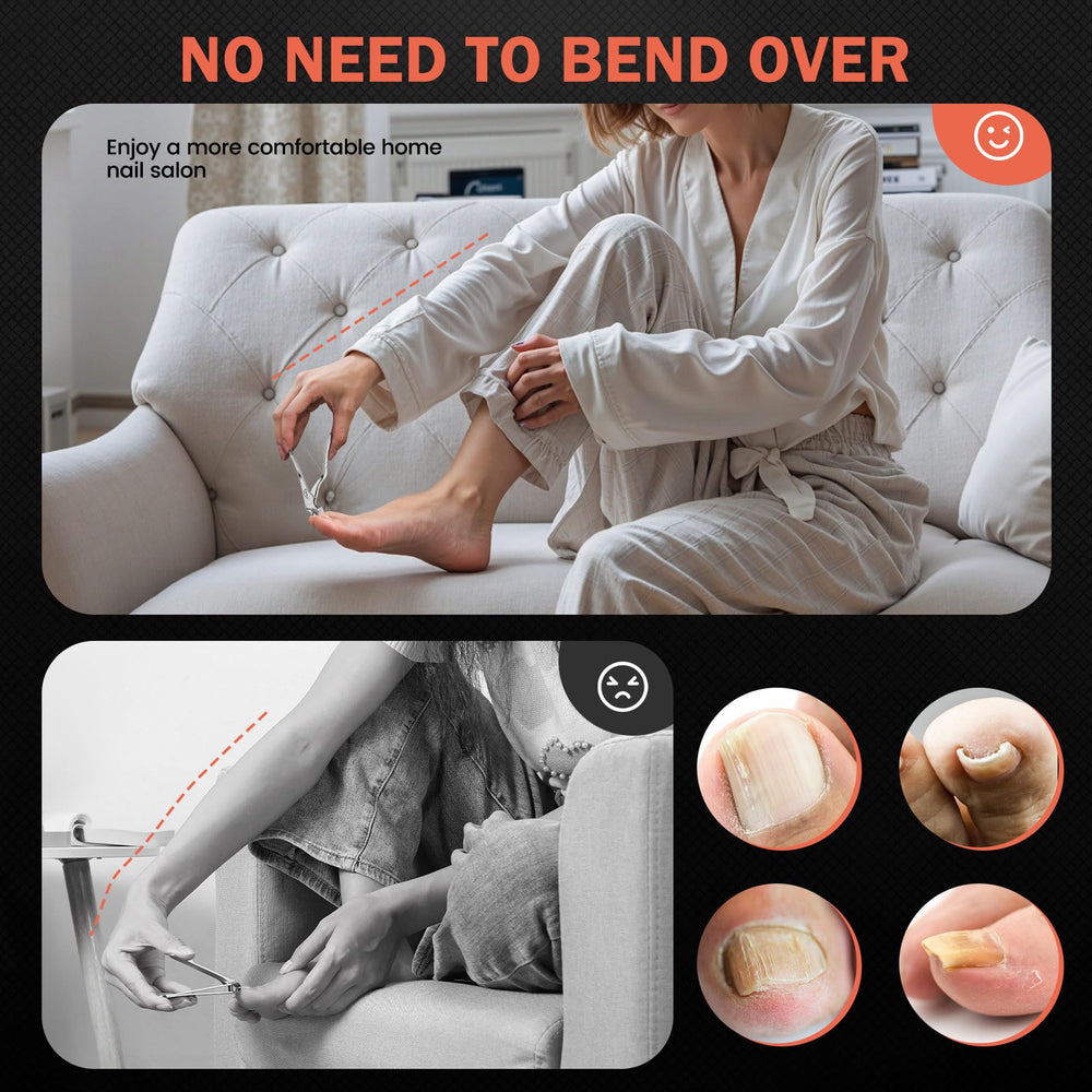 BEZOX ergonomic non-slip handle for secure grip during nail trimming.