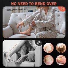 BEZOX ergonomic non-slip handle for secure grip during nail trimming.