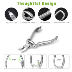 BEZOX toenail clippers sharp precision blade enables clean cuts.