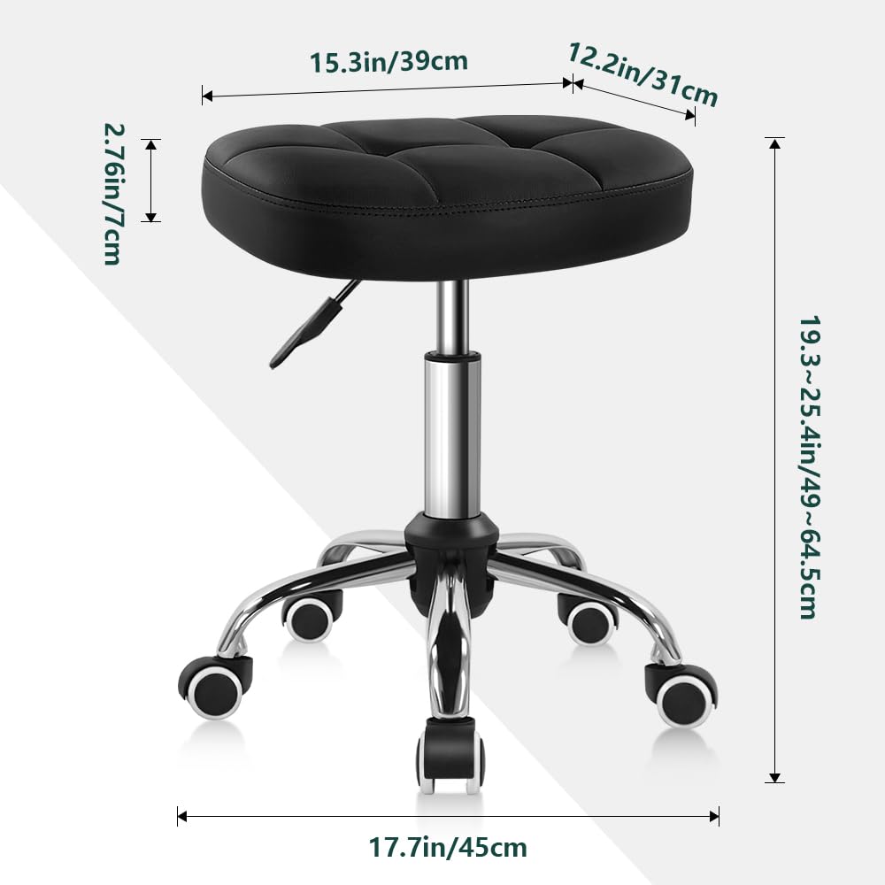 BFTOU black minimalist swivel stool, side view, great for compact counter seating.