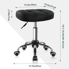 BFTOU black minimalist swivel stool, side view, great for compact counter seating.