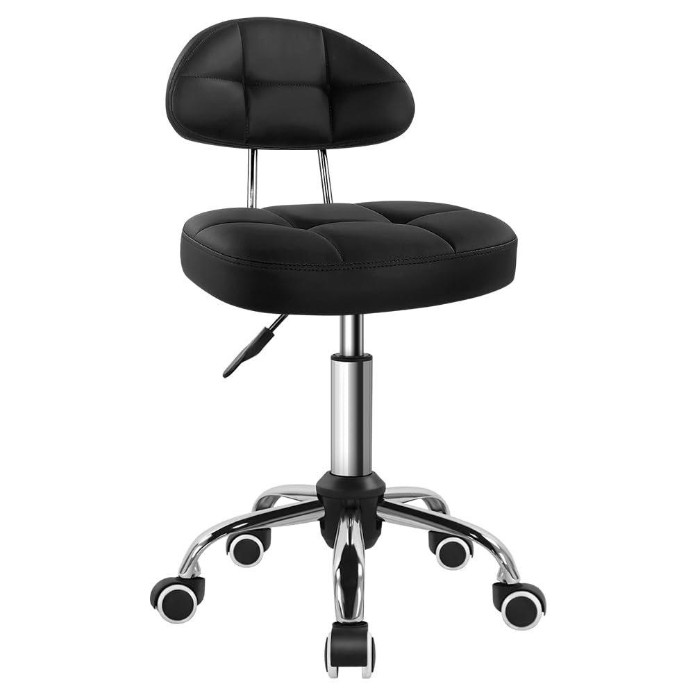BFTOU stool backrest close-up showing supportive cushion for comfortable long sessions.