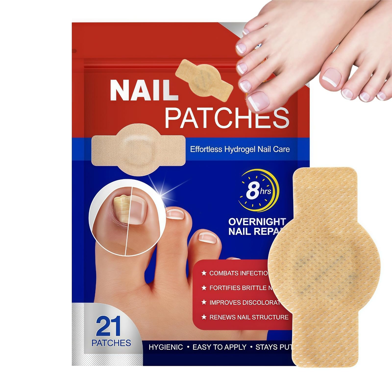 BFGCKJ fungal nail patches for toenails provide overnight care for clearer nails.