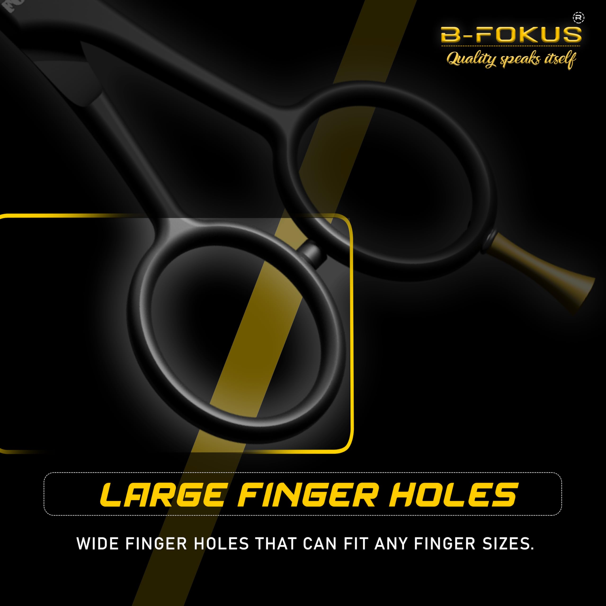 BFOKUS beard scissors with large finger holes for comfort
