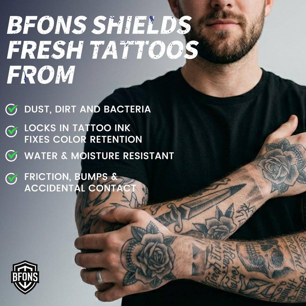 bfons cobertura tatuaje transparente permite ver el diseño con protección