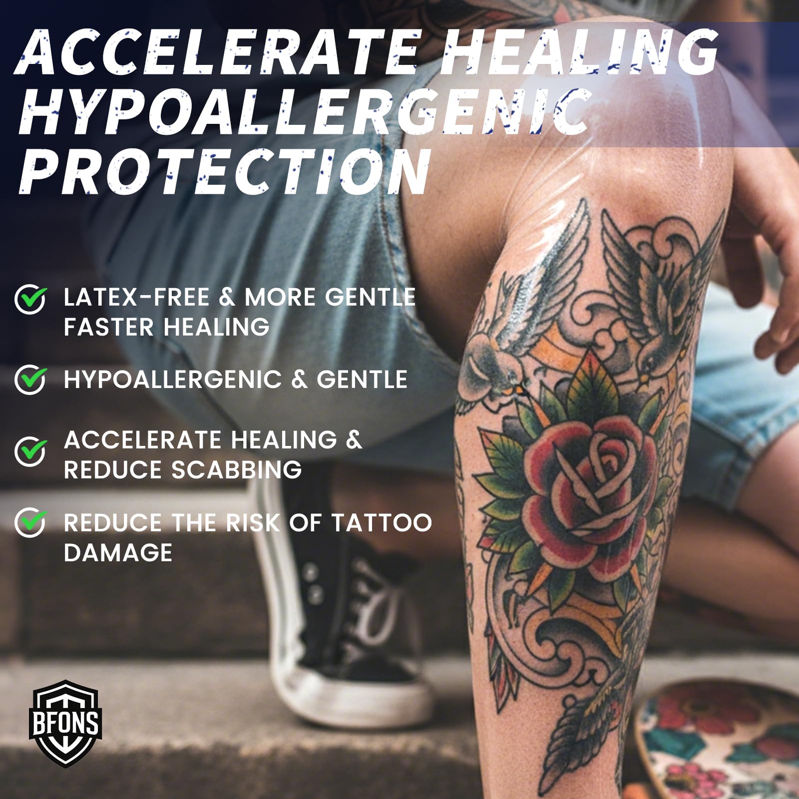 bfons uso en ducha y natación mantiene el tatuaje seco