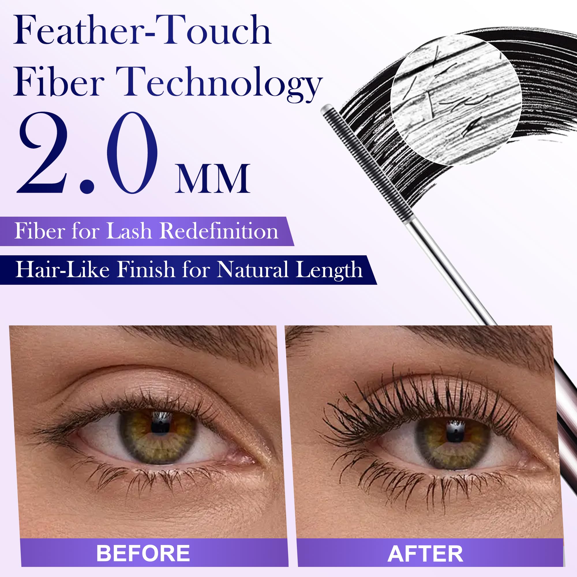 BFQ Mascara varilla hierro: cepillo metálico para pestañas definidas.