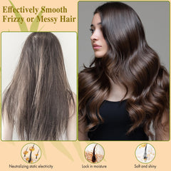 BFWood anti-static bamboo paddle features gentle brushing for calm, manageable hair