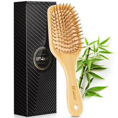 BFWood bamboo paddle hairbrush scalp massage focus for soothing detangling