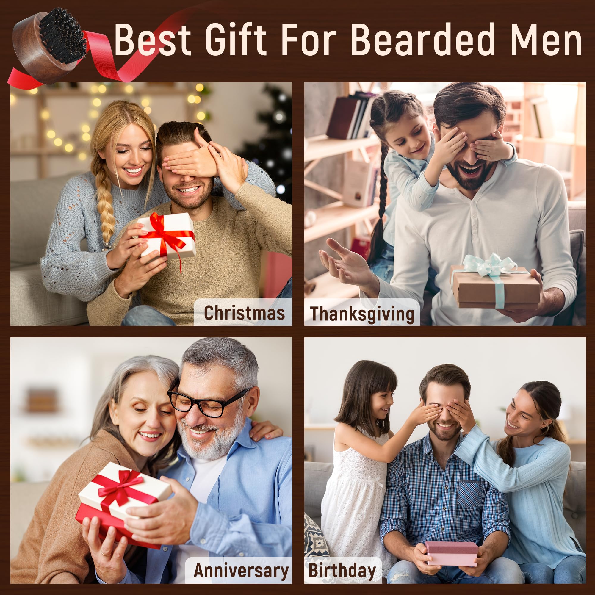 BFWood beard brush gift-ready design for the bearded man.