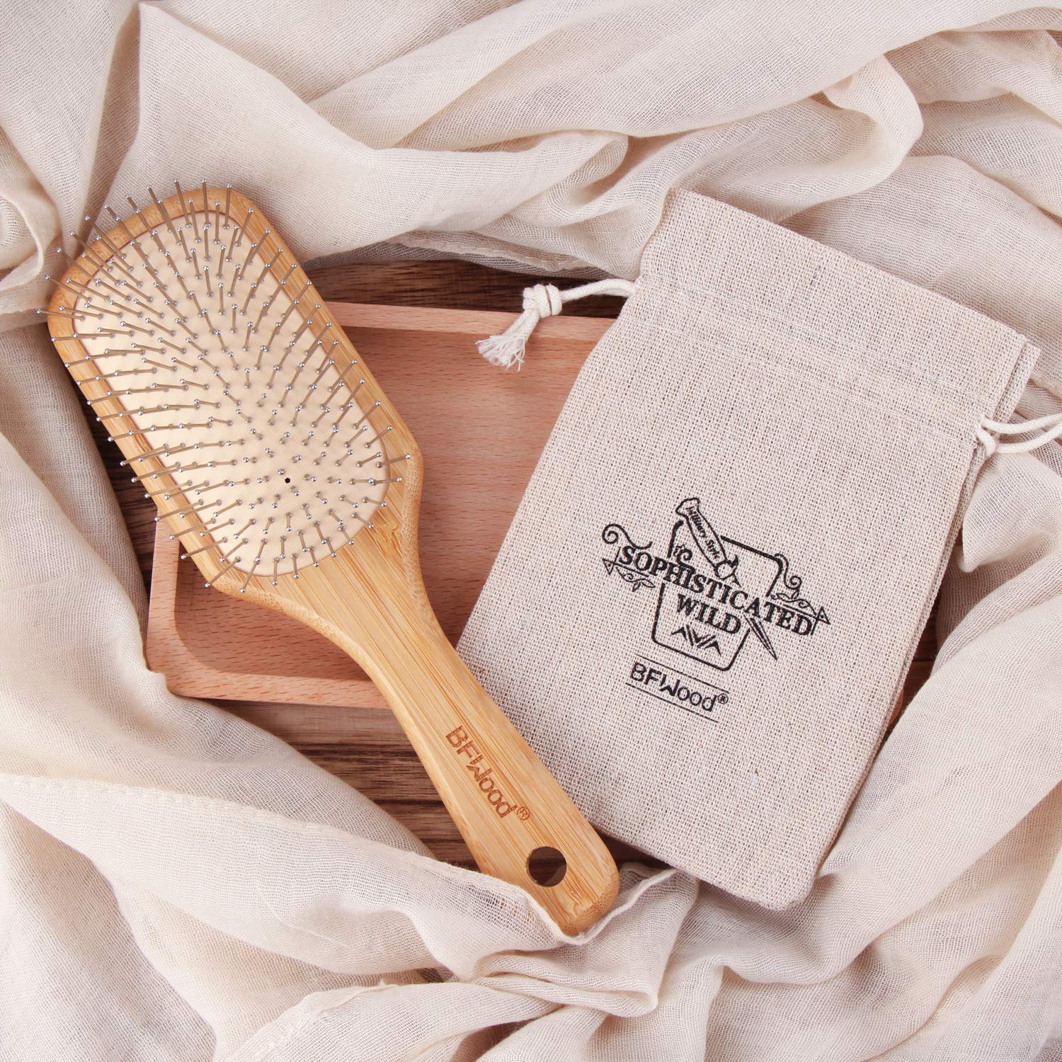 BFWood gift-ready bamboo hair brush for a thoughtful self-care present