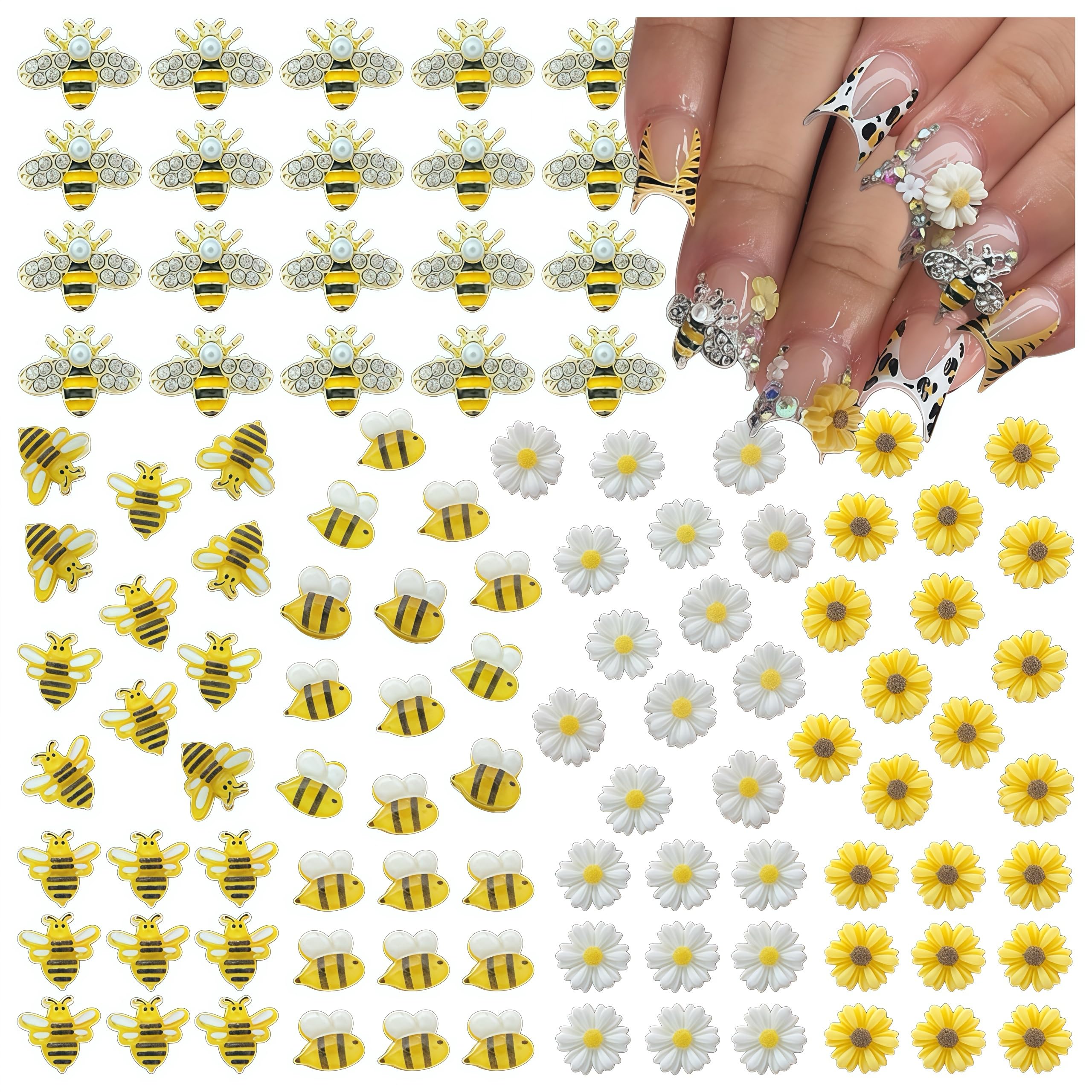 BHCCXZ abeja dorada, adorno para uñas que añade brillo y estilo.