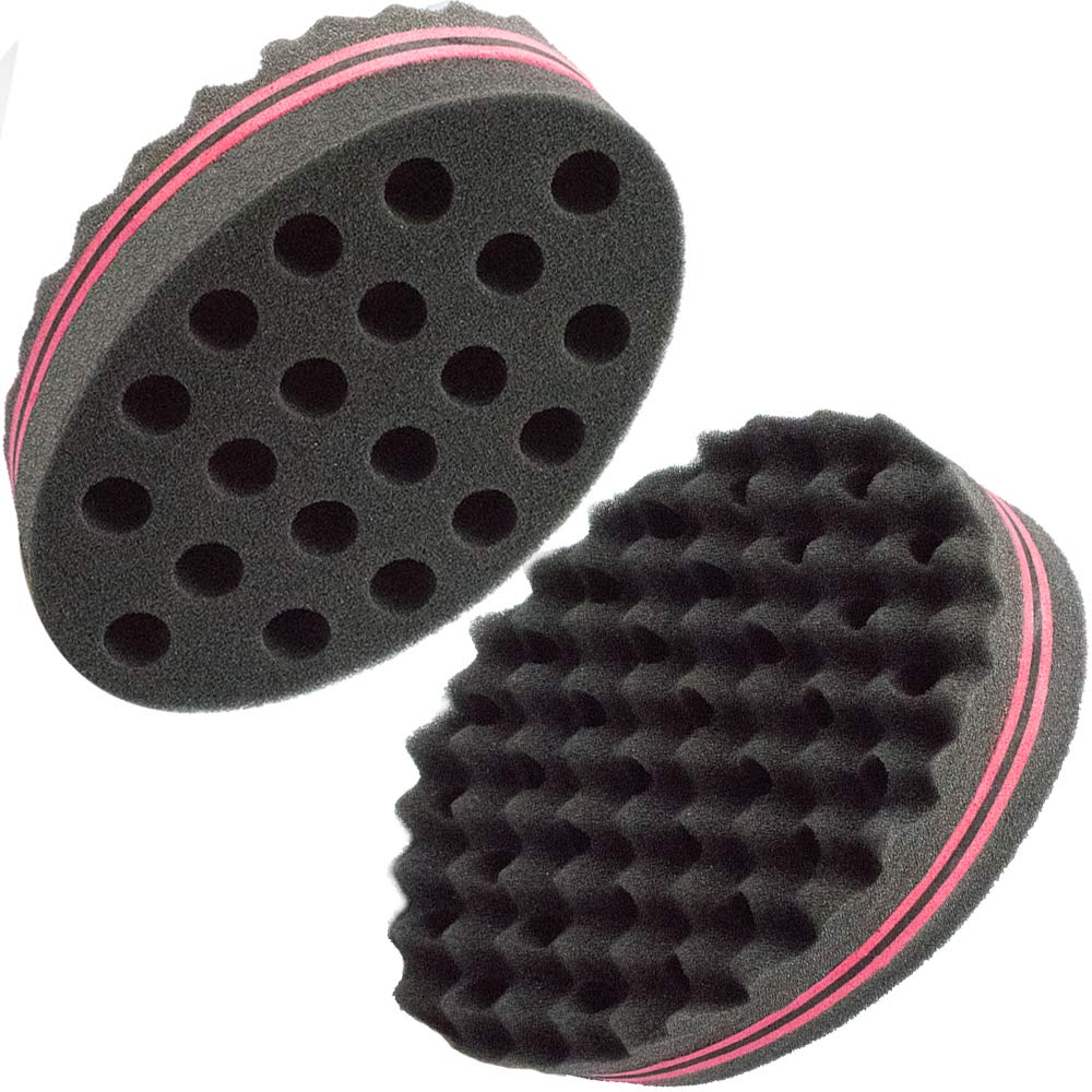 BHEART Hair Magic Twist Sponge front view shows dual-hole design for varied curls.