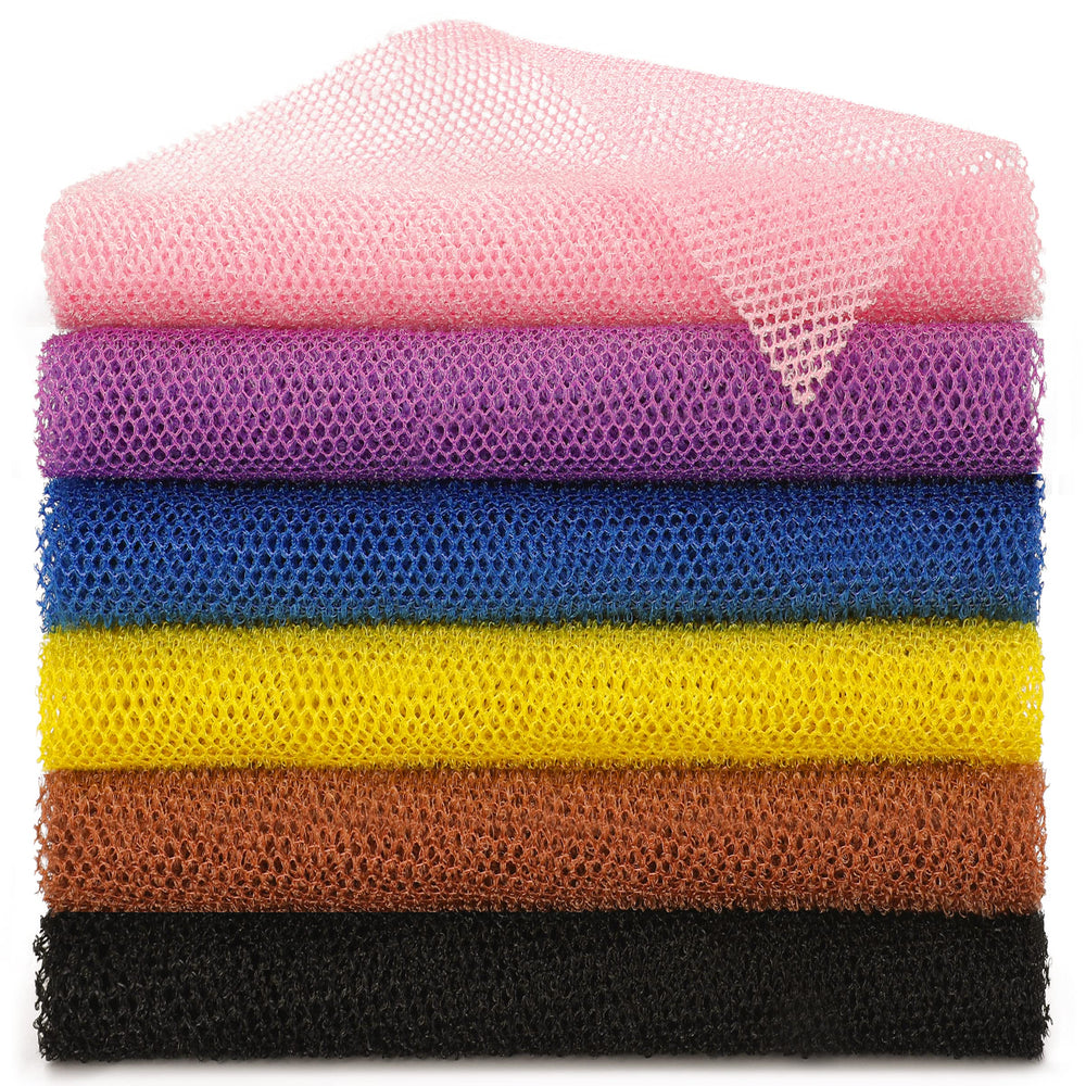 BHYTAKI 6 piece African net sponge color box for gifting and daily exfoliation