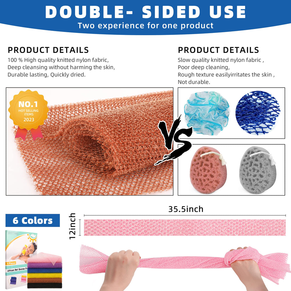 BHYTAKI net sponge reaches the back for full body cleansing