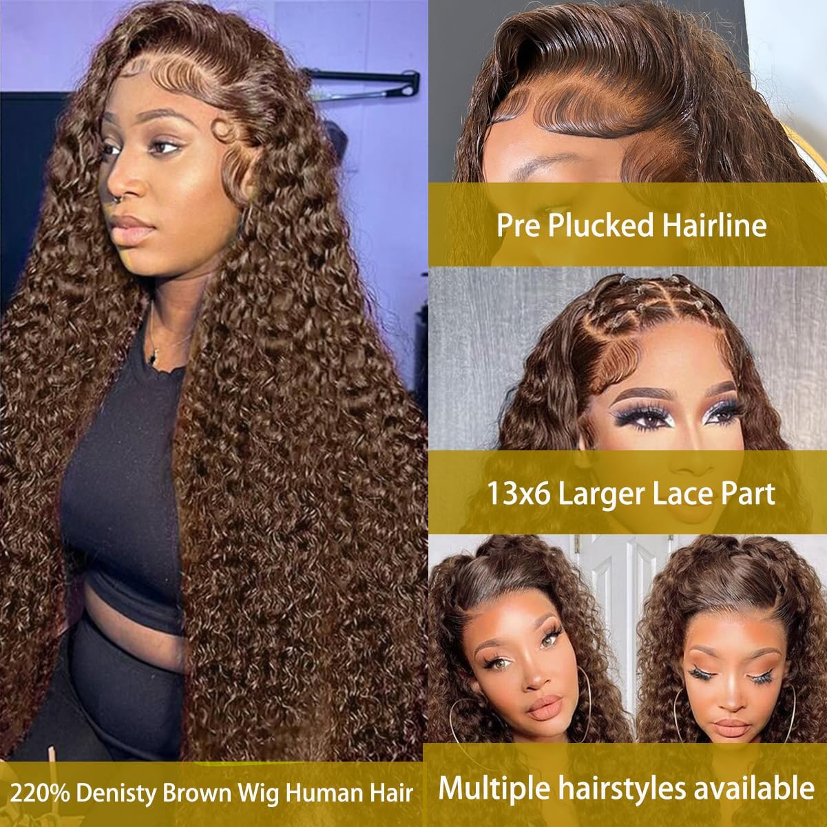 Close-up of the HD 13x6 lace front showing realistic texture and cap blend.