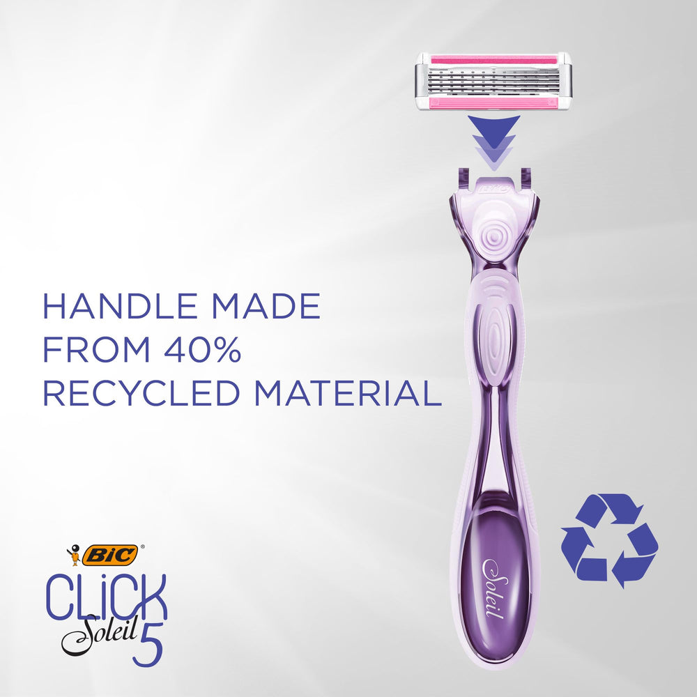 BIC Click 5 Soleil pivoting head glides along curves.