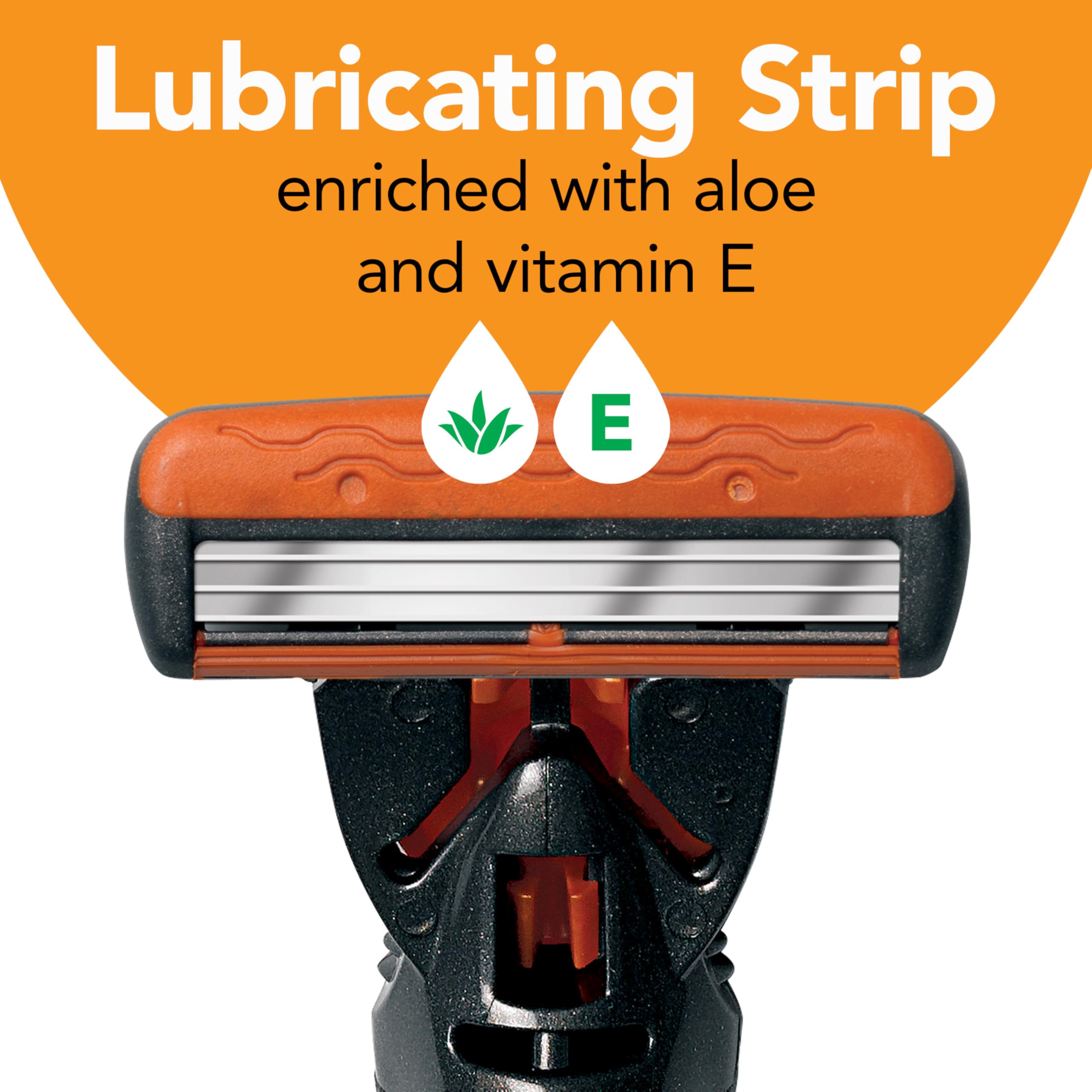 Anti-slip grip on BIC Comfort 3 handle for secure shaving.
