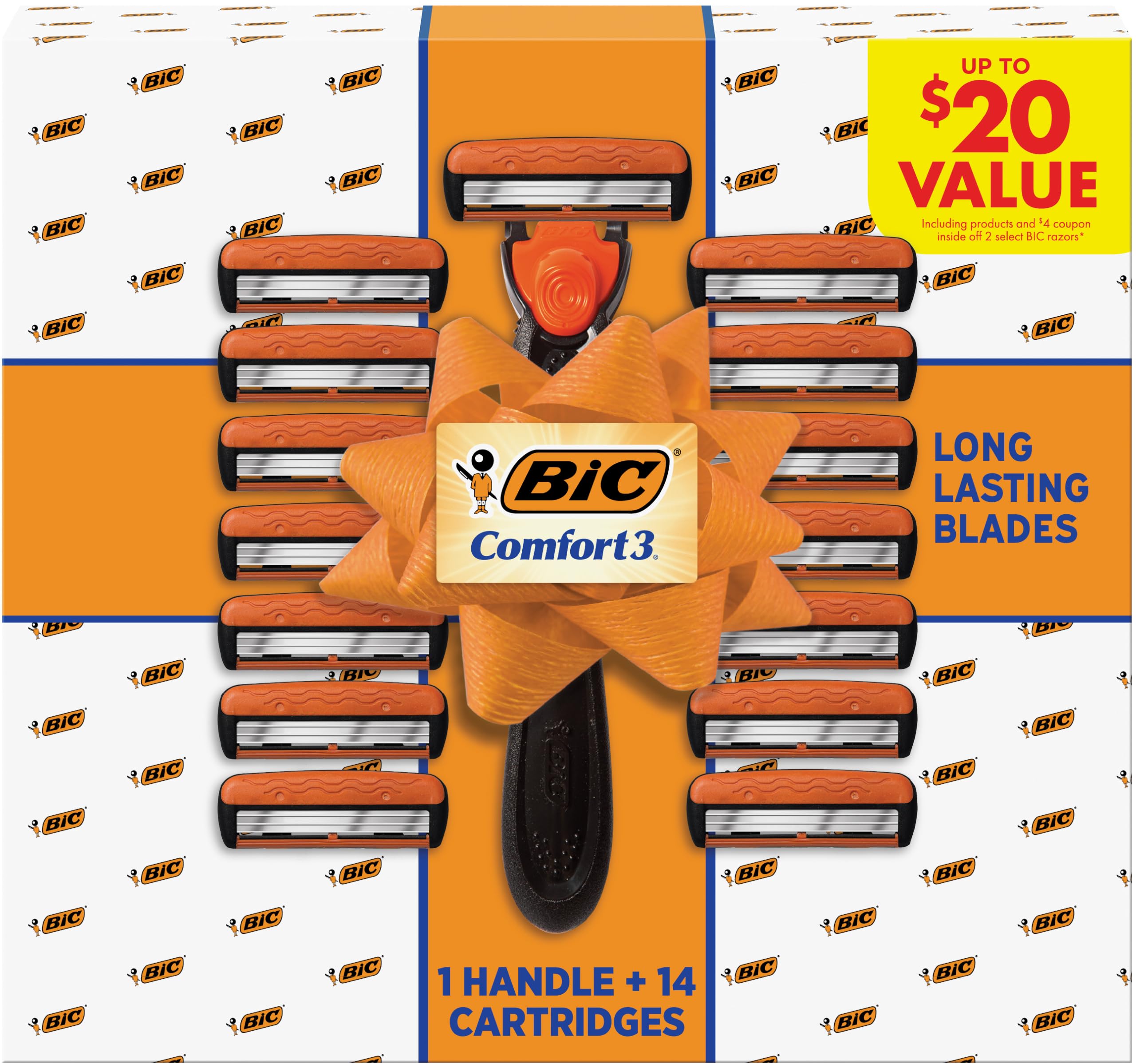 BIC Comfort 3 handle with ergonomic grip for precise shaving.