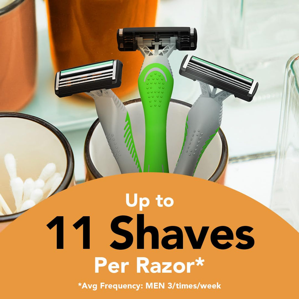 BIC Flex 3 Sensitive razor 8-count pack for convenient home and travel use.
