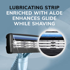 BIC Flex 3 Titanium razor anti-slip grip enhances shaving control