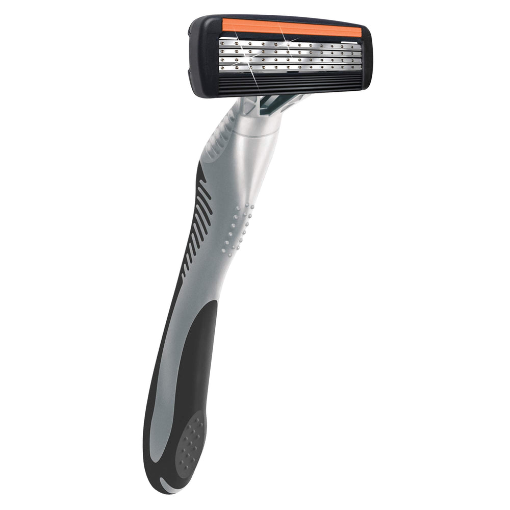 BIC Flex 4 Sensitive blades close-up highlights four blades for a close shave.