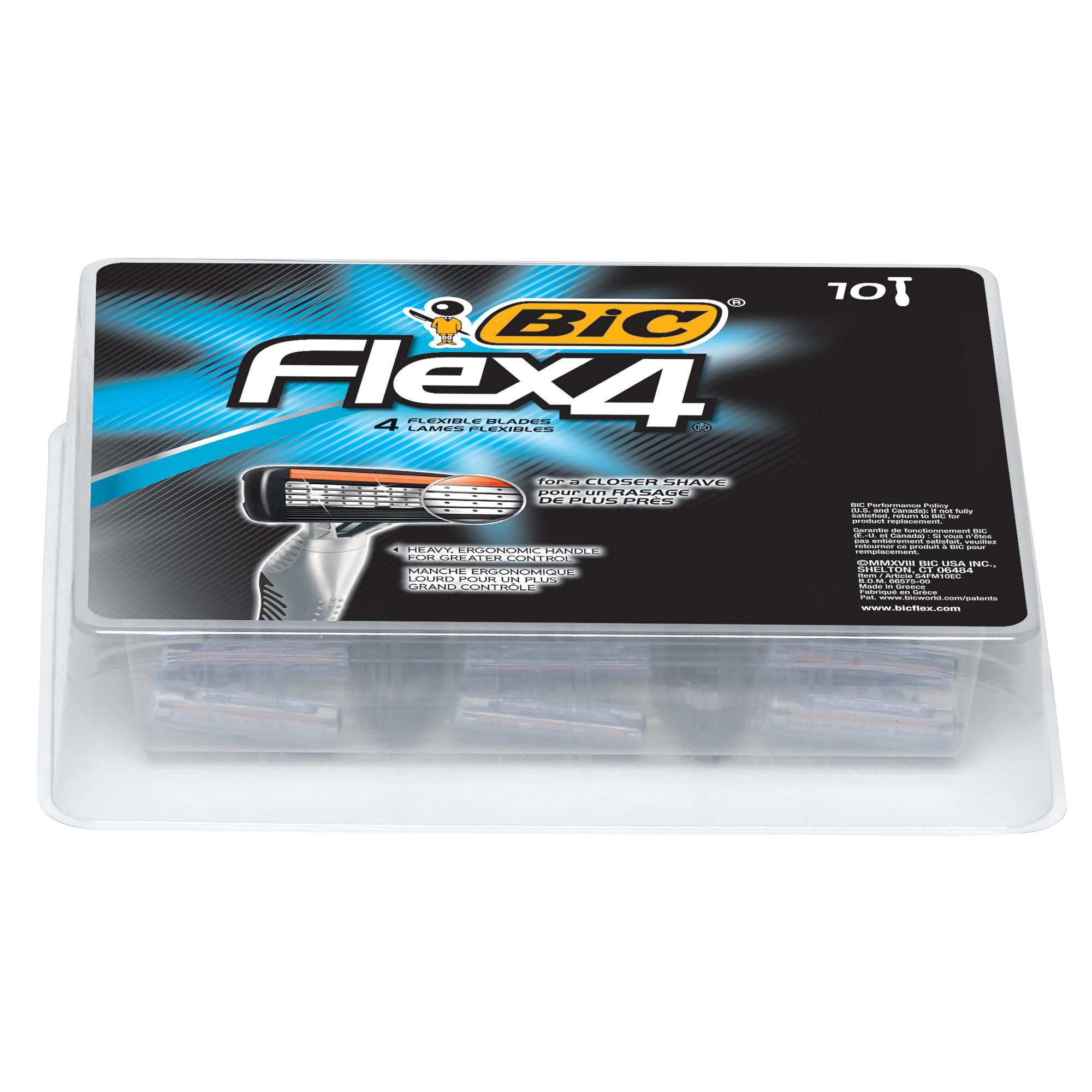 BIC Flex 4 Sensitive razor delivers comfortable shave with up to 12 shaves.