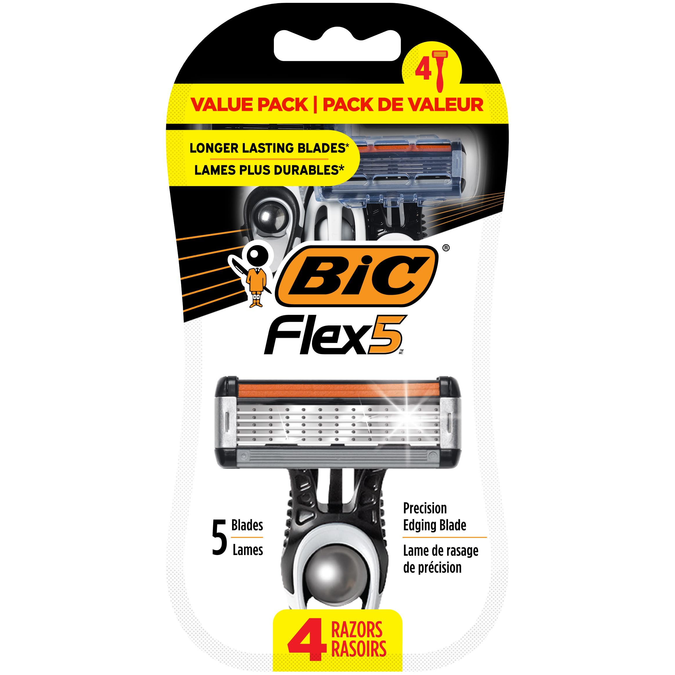 BIC Flex 5 disposable razor for men – multi-pack with five blades for a close shave