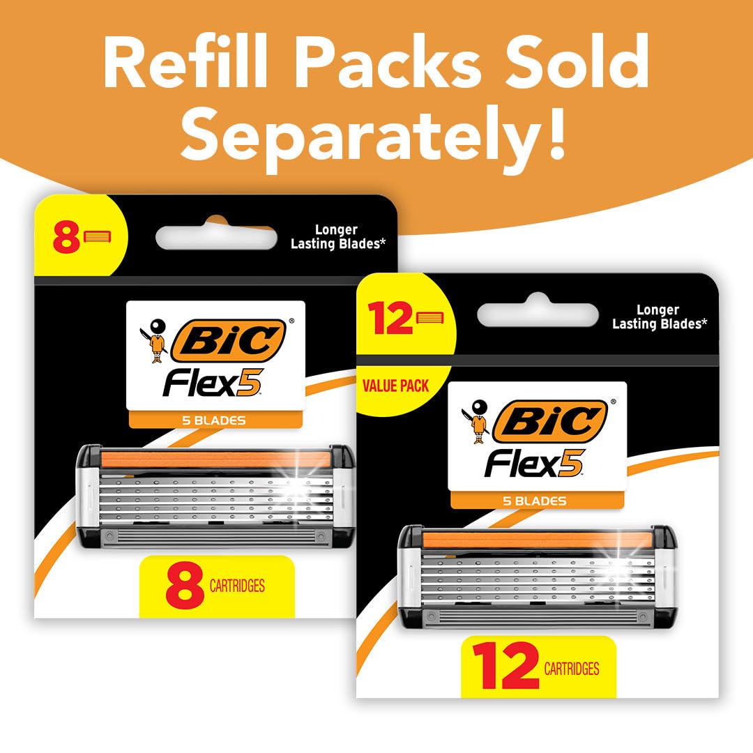BIC Flex 5 full set display showcases complete shaving solution.
