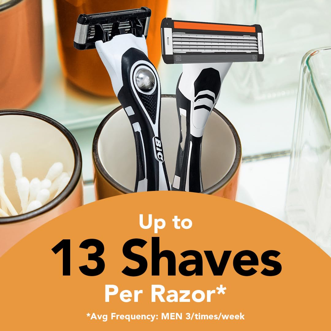BIC Flex 5 five blades for a close, durable shave.