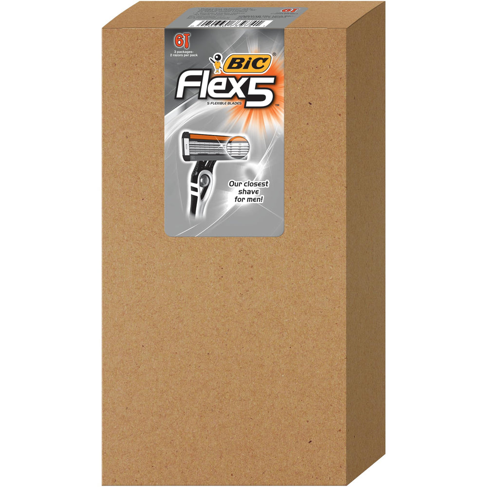 BIC Flex 5 Sensitive men's disposable razors pack for daily grooming.